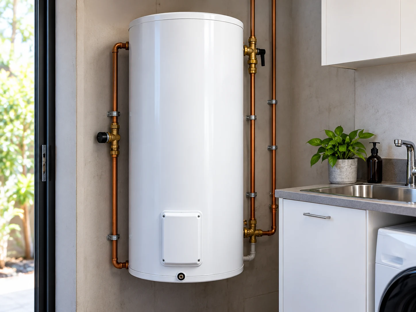 Hot-water failures — illustrative plumbing concept